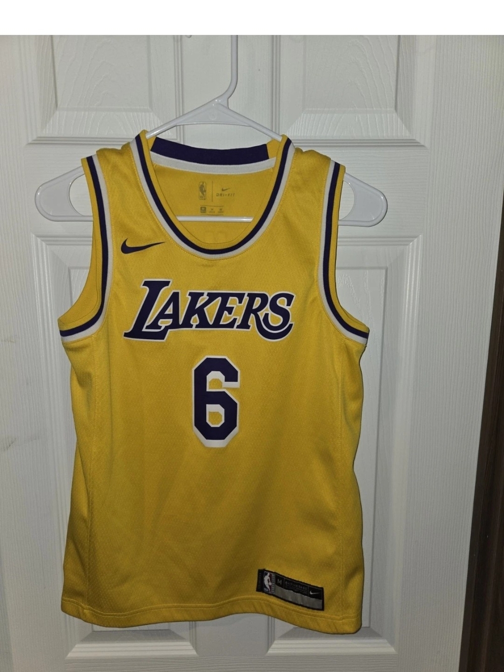 NNike Kids Yellow and Purple Dri-FIT Basketball Shorts Lebron James #6 Jersey